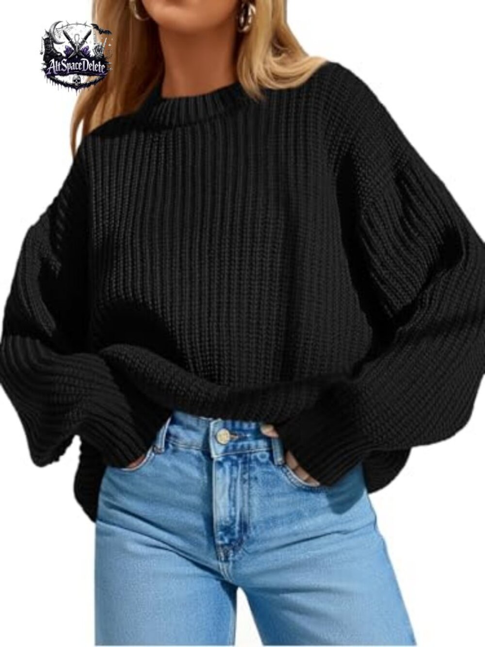 Womens Oversized Sweater Long Sleeve Crewneck Knit Pullover Slouchy
